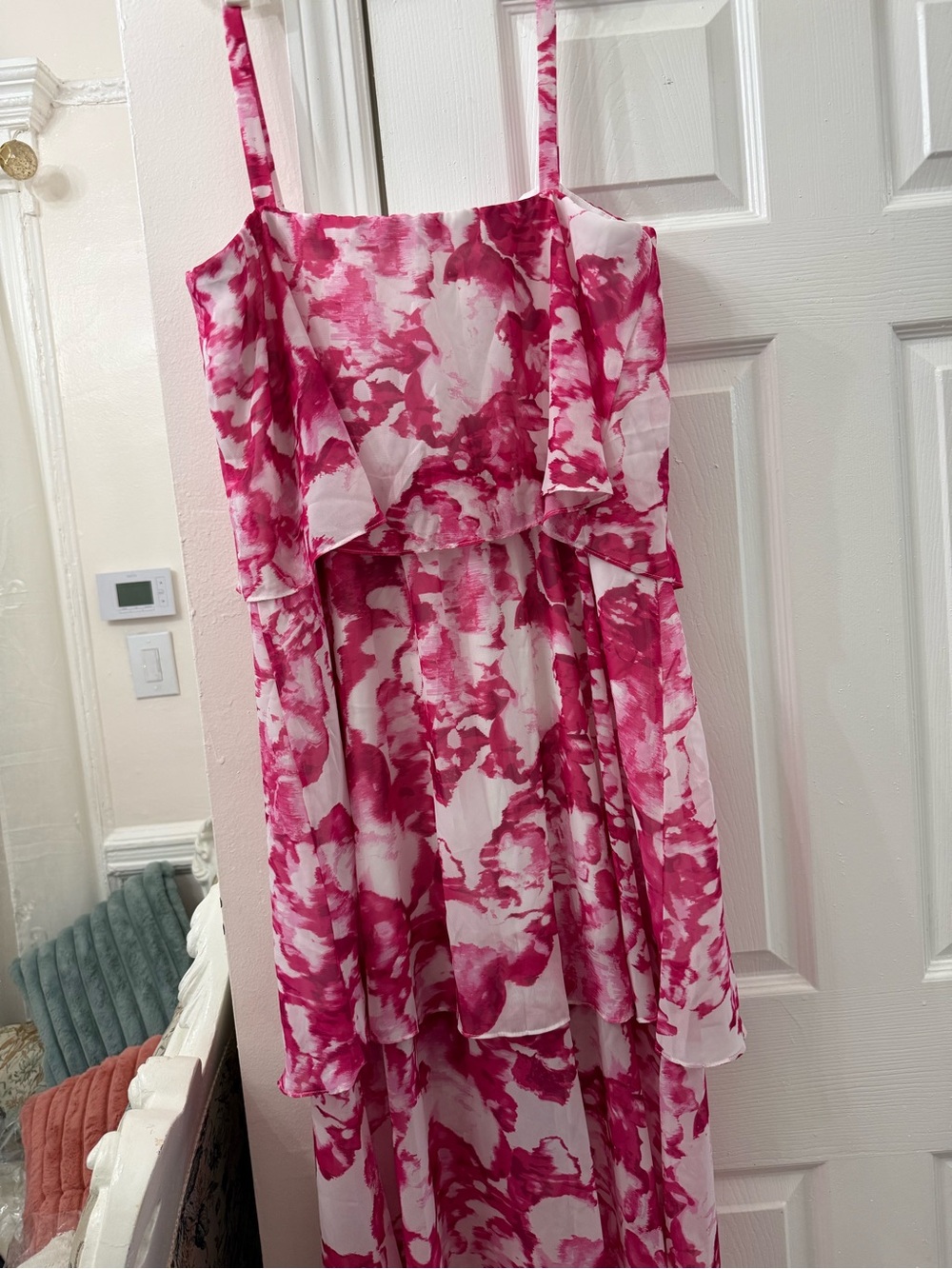 R&M Richards Pink and White Floral Maxi Dress - Picture 6 of 7
